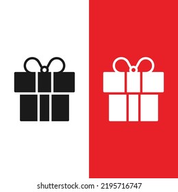 Icono del vector de caja de regalo de Navidad en estilo glifo. una caja de regalo que los padres regalan a sus hijos en Navidad. Icono de ilustración de vector que se puede utilizar para aplicaciones, sitios web o parte de un logotipo