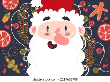 Christmas xmas holiday banner poster decoration template abstract concept. Vector graphic design illustration element
