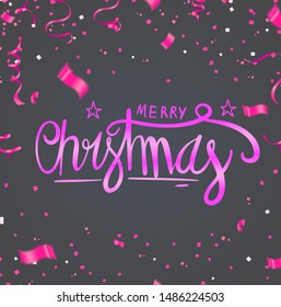 Christmas. Xmas holiday lettering design. Vector party balloons illustration image for cards, gifts, invitations sales, web design