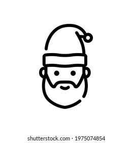 Christmas Xmas Santa Claus Vector icon in Outline Style. Santa Claus, also known as Father Christmas is a legendary character originating in Western Christian culture. Vector illustration icons