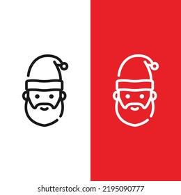 Christmas Xmas Santa Claus Vector icon in Outline Style. Santa Claus, also known as Father Christmas is a legendary character originating in Western Christian culture. Vector illustration icons