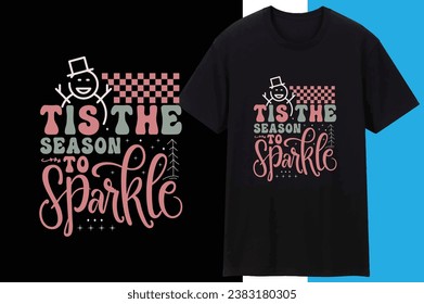 Christmas Xmas Santa Snow Eye Catch Creative T shirt Design For Your POD Business