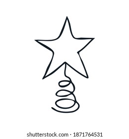 símbolo del logotipo del doodle superior de estrella de árbol de Navidad