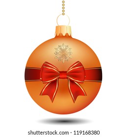 Christmas yellow ball with bow