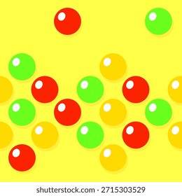 Navidades patrón amarillo sin fisuras de bolas de decoraciones de árboles de Navidad