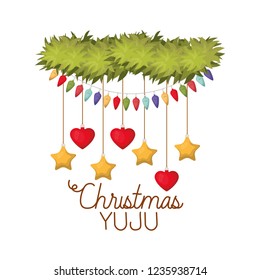 christmas yuju and garland with christmas balls