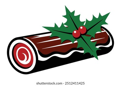 Christmas yule logs vector illustration