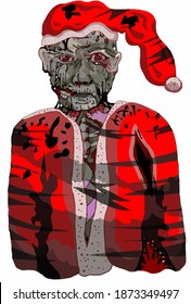 Christmas zombie in Christmas costume.