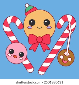 Christmas-Candy Vector Illustration: Sweet and Festive Holiday Treat Designs