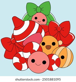 Christmas-Candy Vector Illustration: Sweet and Festive Holiday Treat Designs