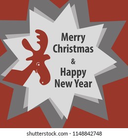 Christmascard with elk 