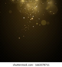 Christmas.cosmic dust. Glitter effect of particles. Gold is sparkling. Star dust sparkling particles on a transparent background. Vector illustration.magic.