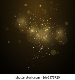 Christmas.cosmic dust. Glitter effect of particles. Gold is sparkling. Star dust sparkling particles on a transparent background. Vector illustration.magic.