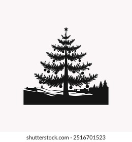 Christmases tree silhouette vector Celebration 