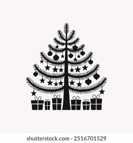 Weihnachtsbaum Silhouette Vektor Feier 