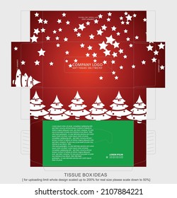 Caja de papel de Año Nuevo feliz de Navidad, plantilla para fines comerciales. Coloca tu texto y logotipo y listo para imprimir