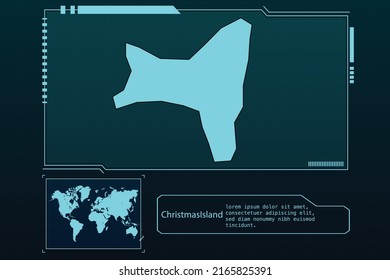 ChristmasIsland Map Futuristic  infographic Map element collection background