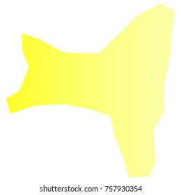 christmasIsland map - yellow geometric rumpled triangular style gradient graphic background . Vector illustration eps 10.