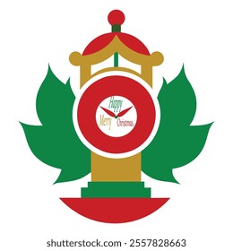 christmasized-clock-real-and artificial Silhouette Vector Designs