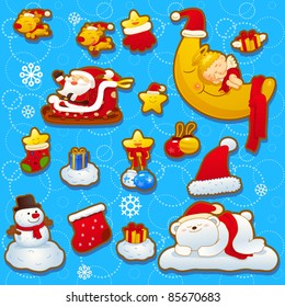 Christmas,new year,holiday icon set