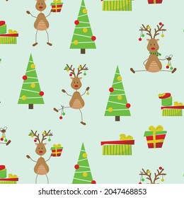 Christmaspatter with deer and bells.