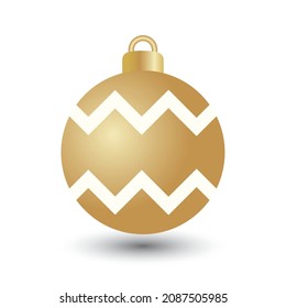 christmass ball, decoration, gold color, vector illustration 