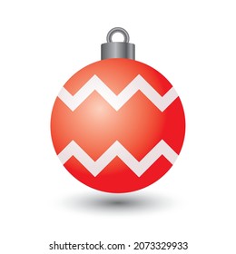 christmass ball, decoration, red color, vector illustration 