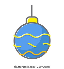 Christmass ball, flat line style