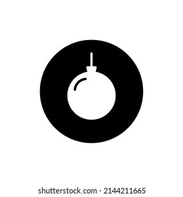 Christmass ball icon in black round