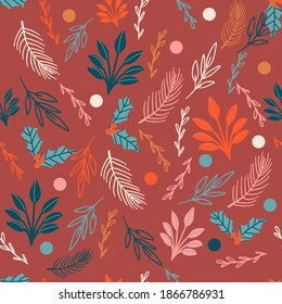 Christmass ball seamless pattern for fabric, wrapping or digital paper. Trendy colors, hand drawn balls