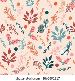 Christmass ball seamless pattern for fabric, wrapping or digital paper. Trendy colors, hand drawn balls