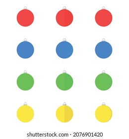 Christmass ball vector icon set