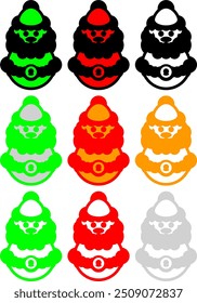 christmass dummy doll vector icon set