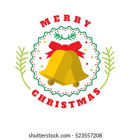 Christmass flat style logotype with bells