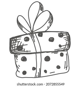 christmass gift box hand drawn