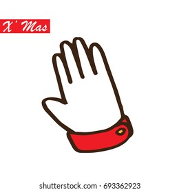 Christmas's glove outline vector