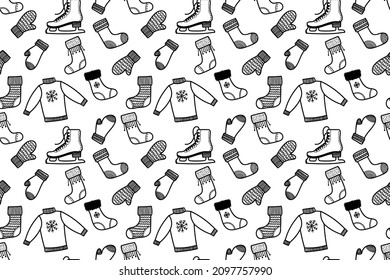 Christmass and New Year seamless pattern vector