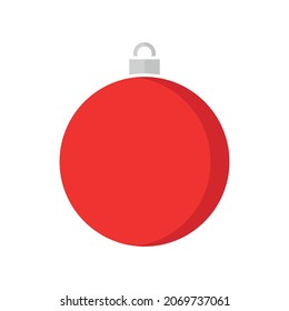Christmass red ball flat icon