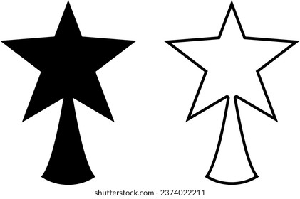 christmass star top vector icon