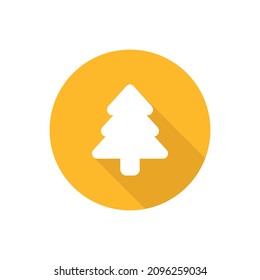 Christmass tree flat icon with shadow