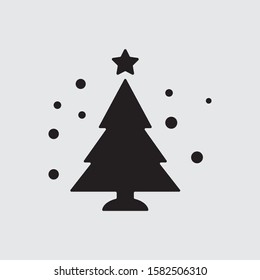 Christmass tree flat vector icon