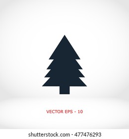 Christmass tree icon, flat design best vector icon