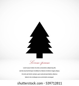 Christmass tree icon, flat design best vector icon