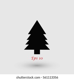 Christmass tree icon, flat design best vector icon
