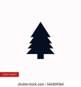 Christmass tree icon, flat design best vector icon