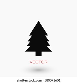 Christmass tree icon, flat design best vector icon