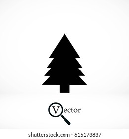 Christmass tree icon, flat design best vector icon