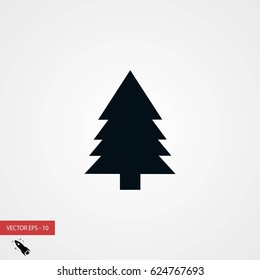 Christmass tree icon, flat design best vector icon