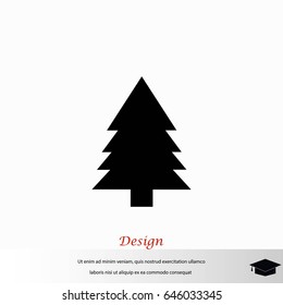 Christmass tree icon, flat design best vector icon