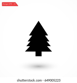Christmass tree icon, flat design best vector icon